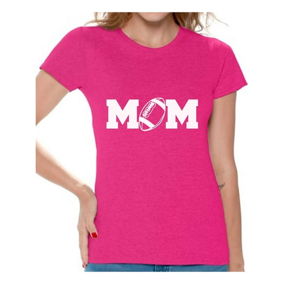 Awkward Styles Women's Football Mom Graphic T-shirt Tops White Mother's Day Gift Sports Mom