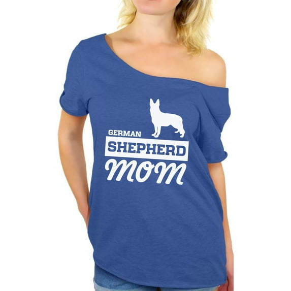 Awkward Styles Women's German Shepherd Mom Graphic Off Shoulder Tops T-shirt Dog Lover