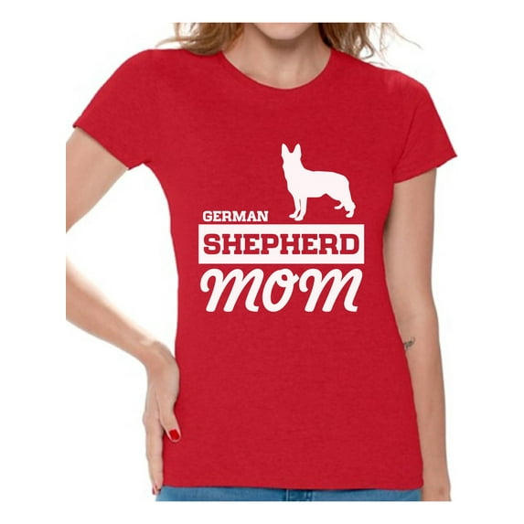 Awkward Styles Women's German Shepherd Mom Graphic T-shirt Tops Dog Lover