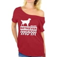 thumbnail image 1 of Awkward Styles Women's Golden Retriever Mom Graphic Off Shoulder Tops T-shirt Dog Lover, 1 of 4