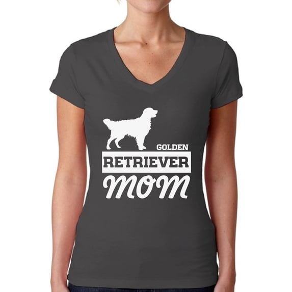 Awkward Styles Women's Golden Retriever Mom V-neck T-shirt Dog Lover