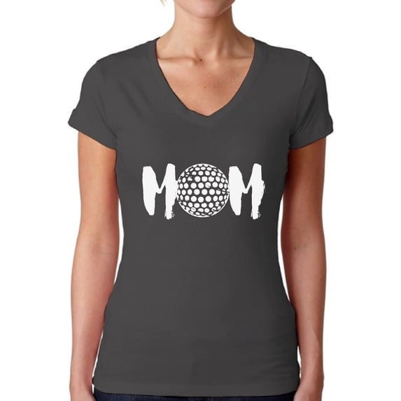 Awkward Styles Women's Golf MOM Golfing V-neck T-shirt White Sport Mom's Gift Mother's Day