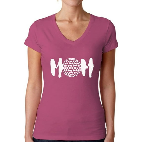 Awkward Styles Women's Golf MOM Golfing V-neck T-shirt White Sport Mom's Gift Mother's Day
