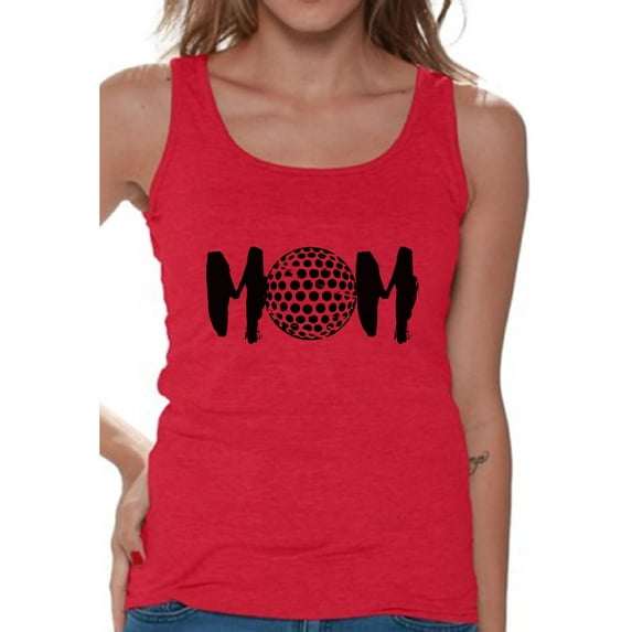 Awkward Styles Women's Golf MOM Mother's Day Graphic Tank Tops Black Sport Mom Gift Idea