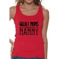 thumbnail image 1 of Awkward Styles Women's Great Moms Get Promoted To Nanny Graphic Tank Tops Black Mother's Day, 1 of 4