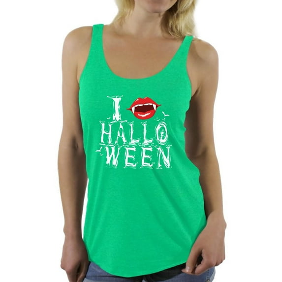 Awkward Styles Women's Halloween Graphic Racerback Tank Tops I Fangs Halloween Vampire Fangs