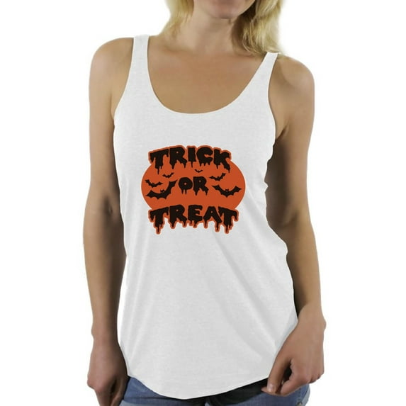 Awkward Styles Women's Halloween Graphic Racerback Tank Tops Trick or Treat Scary Bats