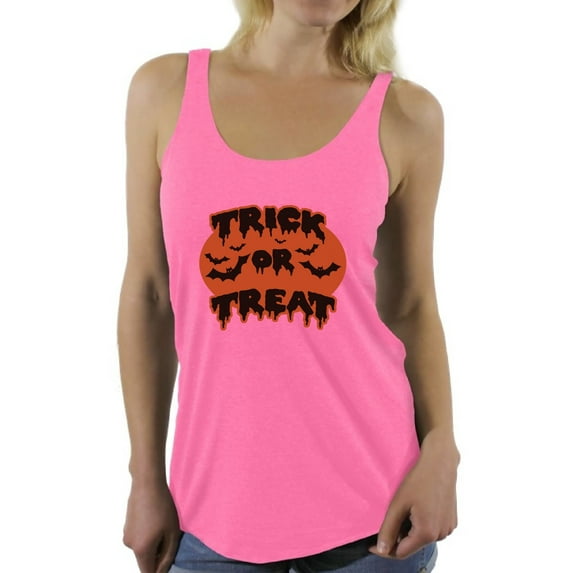 Awkward Styles Women's Halloween Graphic Racerback Tank Tops Trick or Treat Scary Bats