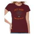 thumbnail image 1 of Awkward Styles Women's Halloween Graphic T-shirt Tops Hey Baby Come Hang with Me Costume, 1 of 4