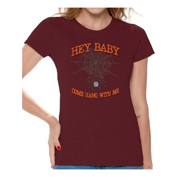 Awkward Styles Women's Halloween Graphic T-shirt Tops Hey Baby Come Hang with Me Costume