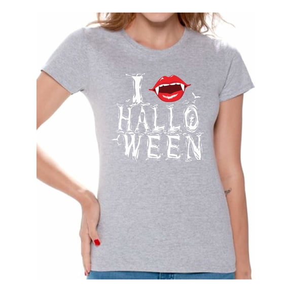 Awkward Styles Women's Halloween Graphic T-shirt Tops I Fangs Halloween Vampire Fangs