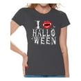 thumbnail image 1 of Awkward Styles Women's Halloween Graphic T-shirt Tops I Fangs Halloween Vampire Fangs, 1 of 4