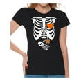 thumbnail image 1 of Awkward Styles Women's Halloween Graphic T-shirt Tops Skeleton Baby, 1 of 4