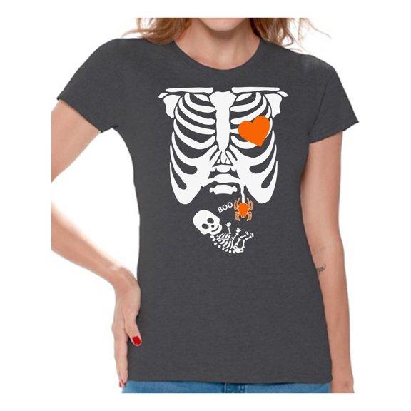 Awkward Styles Women's Halloween Graphic T-shirt Tops Skeleton Baby