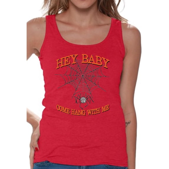 Awkward Styles Women's Halloween Graphic Tank Tops Hey Baby Come Hang with Me Costume
