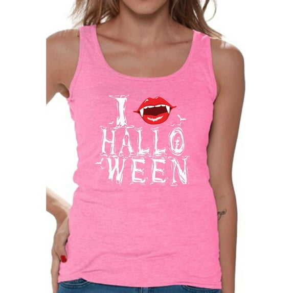 Awkward Styles Women's Halloween Graphic Tank Tops I Fangs Halloween Vampire Fangs