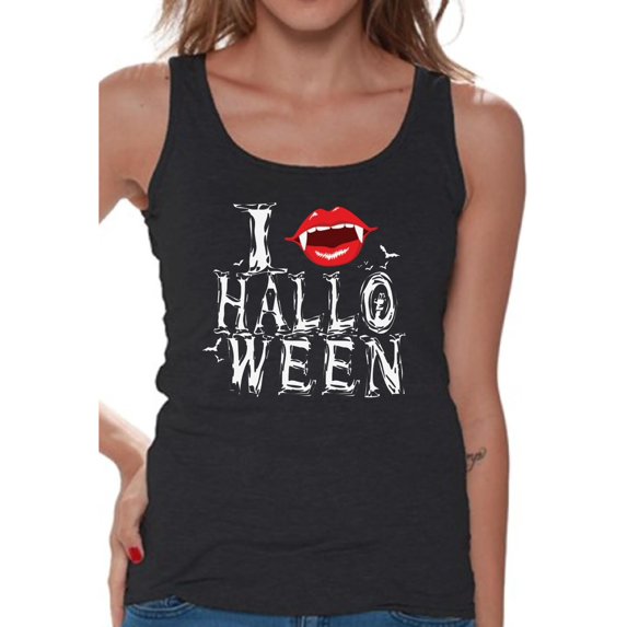 Awkward Styles Women's Halloween Graphic Tank Tops I Fangs Halloween Vampire Fangs