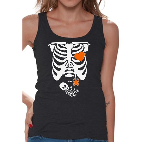 Awkward Styles Women's Halloween Graphic Tank Tops Skeleton Baby