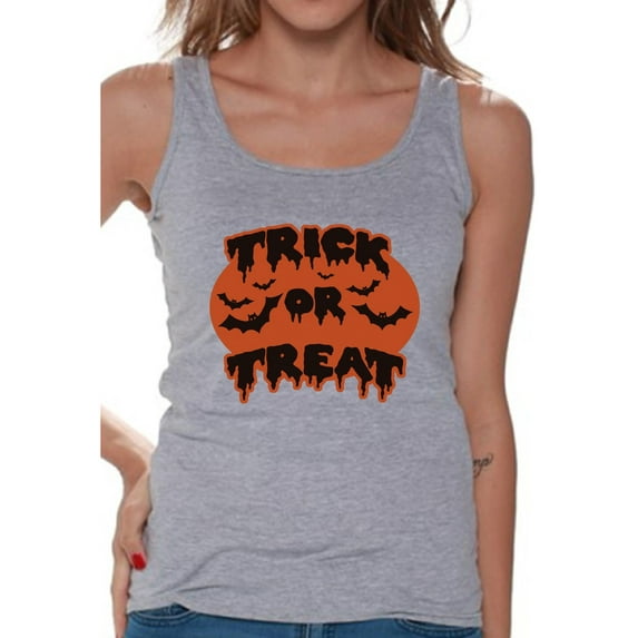 Awkward Styles Women's Halloween Graphic Tank Tops Trick or Treat Scary Bats