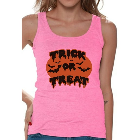 Awkward Styles Women's Halloween Graphic Tank Tops Trick or Treat Scary Bats