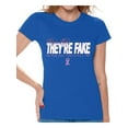 thumbnail image 1 of Awkward Styles Women's Hell Yes They're Fake Graphic T-shirt Tops Pink Ribbon Breast Cancer Awareness, 1 of 4