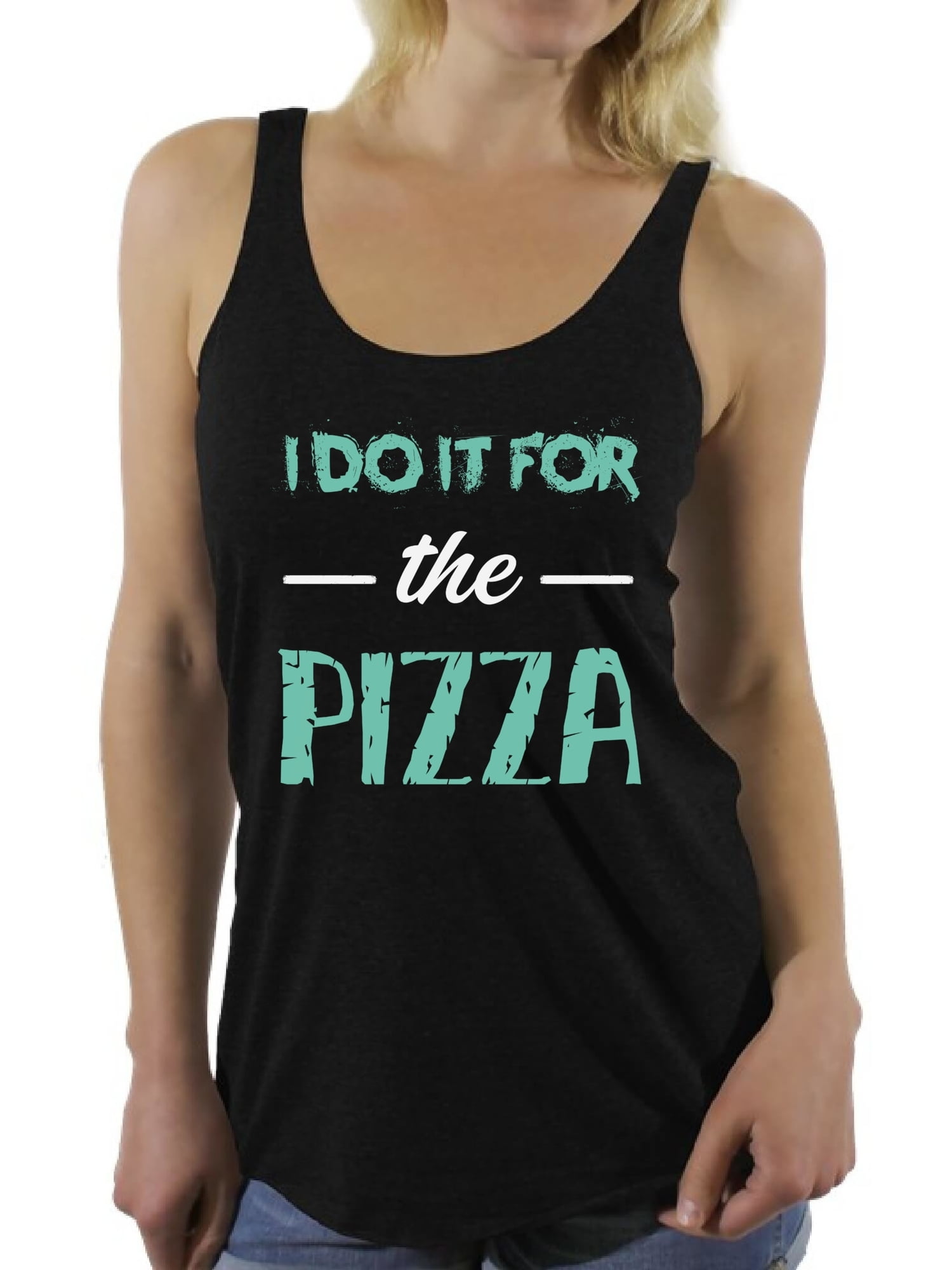 Awkward Styles Women's I Do It For the Pizza Graphic Racerback