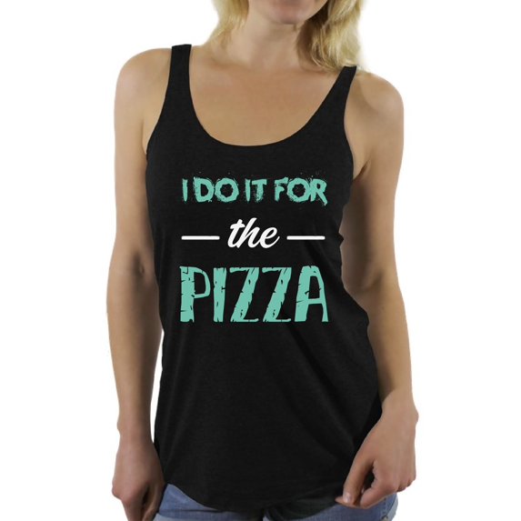 Awkward Styles Women's I Do It For the Pizza Graphic Racerback Tank Tops GYM Funny Workout Saying