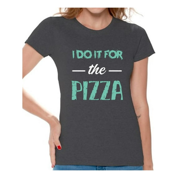 Awkward Styles Women's I Do It For the Pizza Graphic T-shirt Tops GYM Funny Workout Saying