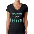 thumbnail image 1 of Awkward Styles Women's I Do It For the Pizza V-neck T-shirt GYM Funny Workout Saying, 1 of 4