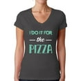 thumbnail image 1 of Awkward Styles Women's I Do It For the Pizza V-neck T-shirt GYM Funny Workout Saying, 1 of 4
