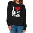thumbnail image 1 of Awkward Styles Women's I Love Being A Mom Heart Graphic Sweatshirt Tops White Mother's Day Gift, 1 of 4