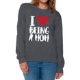 thumbnail image 1 of Awkward Styles Women's I Love Being A Mom Heart Graphic Sweatshirt Tops White Mother's Day Gift, 1 of 4