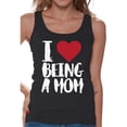 thumbnail image 1 of Awkward Styles Women's I Love Being A Mom Heart Graphic Tank Tops White Mother's Day Gift, 1 of 4