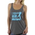 thumbnail image 1 of Awkward Styles Women's I Wear Blue for My Grandpa Graphic Racerback Tank Tops Prostate Cancer Awareness Ribbon, 1 of 4