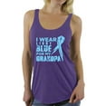 thumbnail image 1 of Awkward Styles Women's I Wear Blue for My Grandpa Graphic Racerback Tank Tops Prostate Cancer Awareness Ribbon, 1 of 4