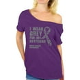thumbnail image 1 of Awkward Styles Women's I Wear Grey for My Boyfriend Graphic Off Shoulder Tops T-shirt Brain Cancer Awareness, 1 of 4