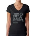 thumbnail image 1 of Awkward Styles Women's I Wear Grey for My Boyfriend V-neck T-shirt Brain Cancer Awareness, 1 of 4
