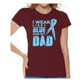 thumbnail image 1 of Awkward Styles Women's I Wear Light Blue for My Dad Graphic T-shirt Tops Prostate Cancer Awareness Ribbon, 1 of 4
