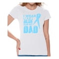 thumbnail image 1 of Awkward Styles Women's I Wear Light Blue for My Dad Graphic T-shirt Tops Prostate Cancer Awareness Ribbon, 1 of 4
