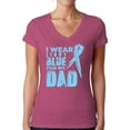 thumbnail image 1 of Awkward Styles Women's I Wear Light Blue for My Dad V-neck T-shirt Prostate Cancer Awareness Ribbon, 1 of 4