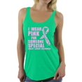 thumbnail image 1 of Awkward Styles Women's I Wear Pink for Someone Special Graphic Racerback Tank Tops Breast Cancer Awareness, 1 of 4