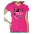 thumbnail image 1 of Awkward Styles Women's I Wear Pink for Someone Special Graphic T-shirt Tops Breast Cancer Awareness, 1 of 4