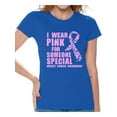 thumbnail image 1 of Awkward Styles Women's I Wear Pink for Someone Special Graphic T-shirt Tops Breast Cancer Awareness, 1 of 4