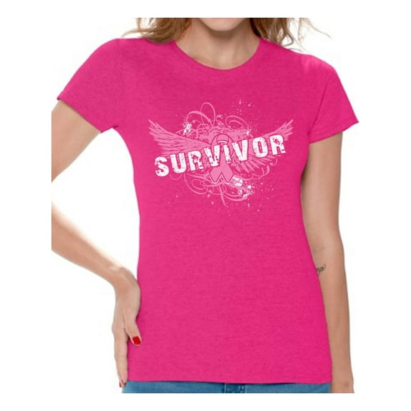 Awkward Styles Women's I Wear Pink for Someone Special Graphic T-shirt Tops Breast Cancer Awareness