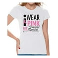 thumbnail image 1 of Awkward Styles Women's I Wear Pink for Someone Special Graphic T-shirt Tops Breast Cancer Awareness, 1 of 4