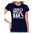 thumbnail image 1 of Awkward Styles Women's I Wear White for My Dad Graphic T-shirt Tops Lung Cancer Awareness, 1 of 4