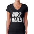 thumbnail image 1 of Awkward Styles Women's I Wear White for My Dad V-neck T-shirt Lung Cancer Awareness, 1 of 4