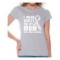 thumbnail image 1 of Awkward Styles Women's I Wear White for My Mom Graphic T-shirt Tops Lung Cancer Awareness, 1 of 4