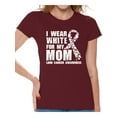 thumbnail image 1 of Awkward Styles Women's I Wear White for My Mom Graphic T-shirt Tops Lung Cancer Awareness, 1 of 4
