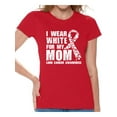 thumbnail image 1 of Awkward Styles Women's I Wear White for My Mom Graphic T-shirt Tops Lung Cancer Awareness, 1 of 4